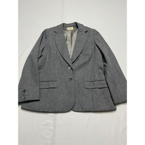 Women's Vintage Pendleton Virgin Wool Gray Made In USA Blazer Small